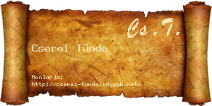 Cserei Tünde névjegykártya